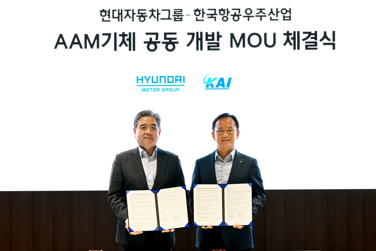 Hyundai Motor Group firma un MoU con Korea Aerospace Industries para desarrollar movilidad aérea del futuro